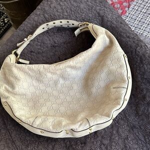 Authentic Gucci Biba Guccissima Leather Hobo Creamy Tan beautiful